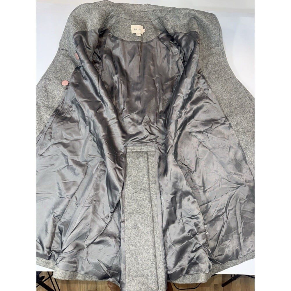 Reiss Wool Cashmere Blend Gray Double Breasted Classic Coat Short Women XS - Picture 7 of 12